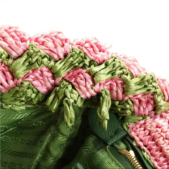 Prada Canapa Tote in Two-Tone Raffia Crochet - Picture 7 of 7